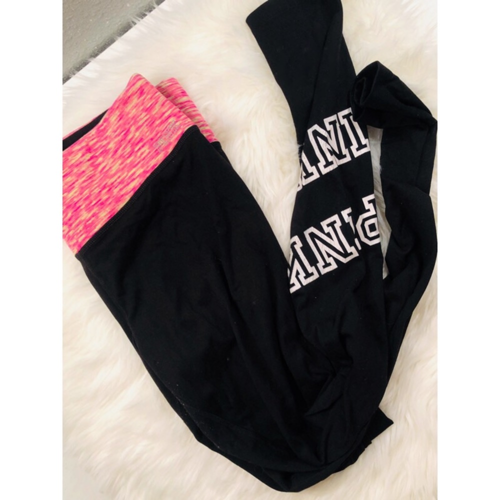 PINK Victoria’s Secret Logo Black Legging✨XSMALL - Picture 1 of 1